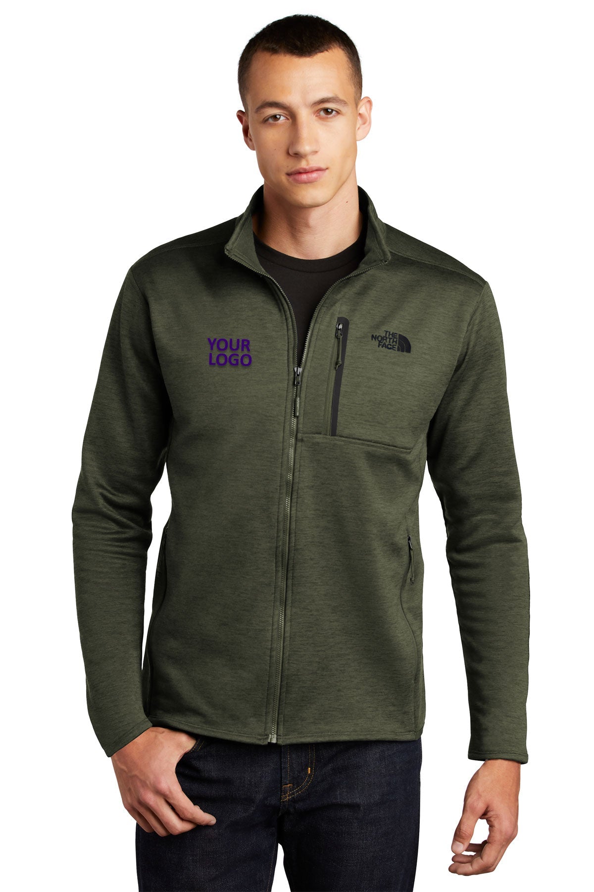 The North Face Four Leaf Clover Heather NF0A47F5 team jackets embroidered
