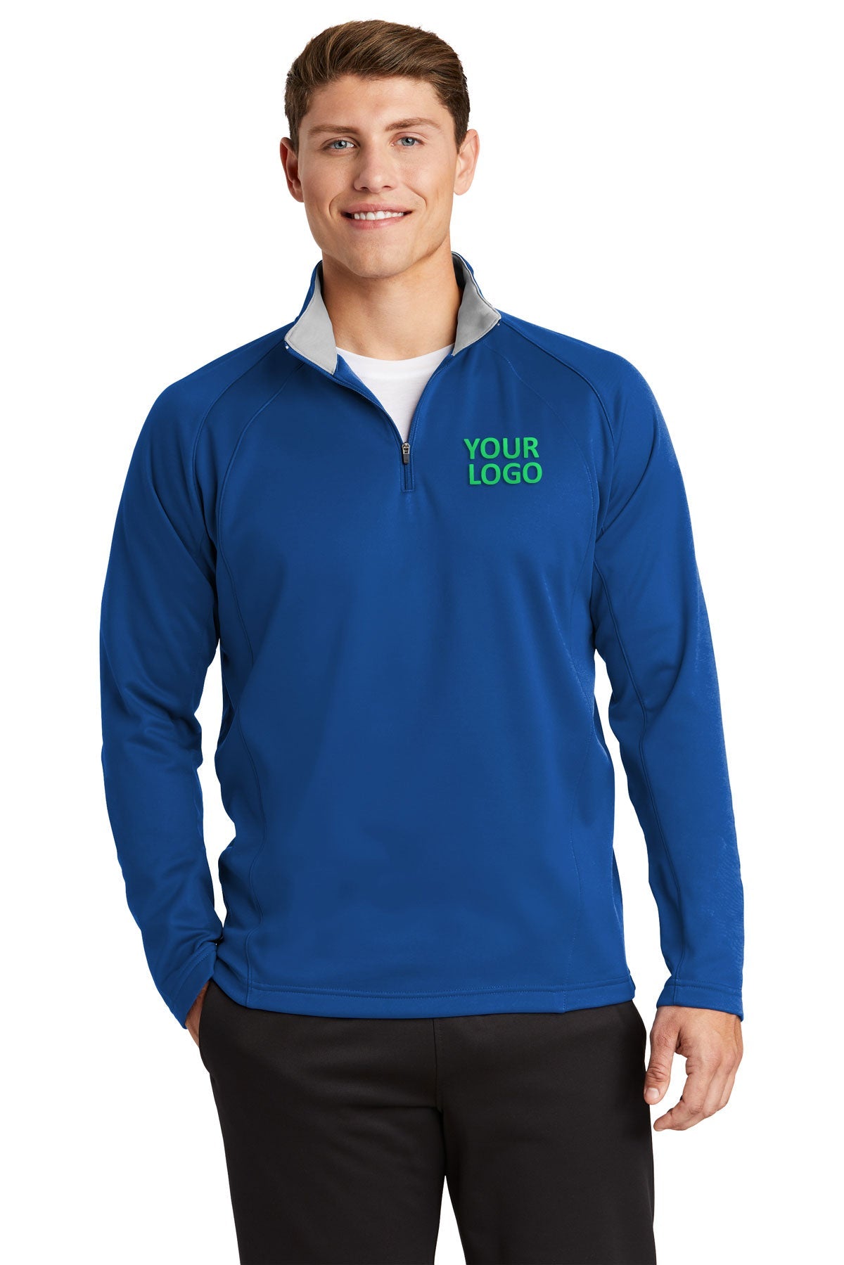 Sport-Tek True Royal/ Silver F243 sweatshirts with logos