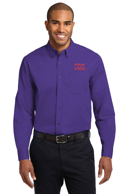 Port Authority Extended Size Easy Care Custom Shirts, Purple/Light Stone