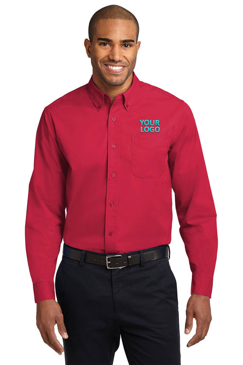 Port Authority Extended Size Easy Care Custom Shirts, Red/Light Stone
