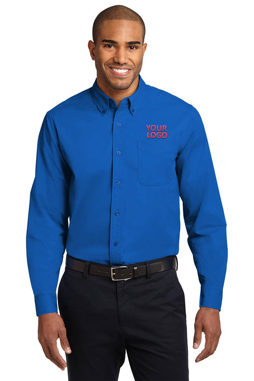 Port Authority Extended Size Easy Care Branded Shirts, Strong Blue