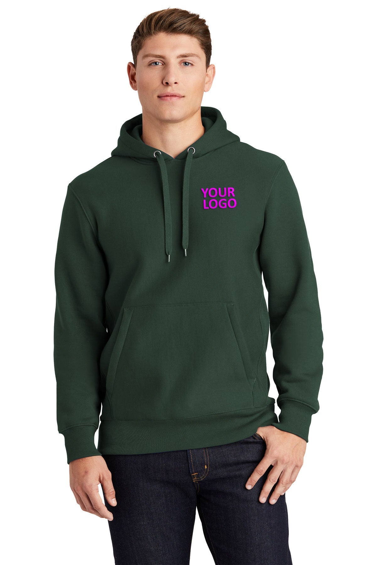 Sport-Tek Dark Green F281 business sweatshirts with logo