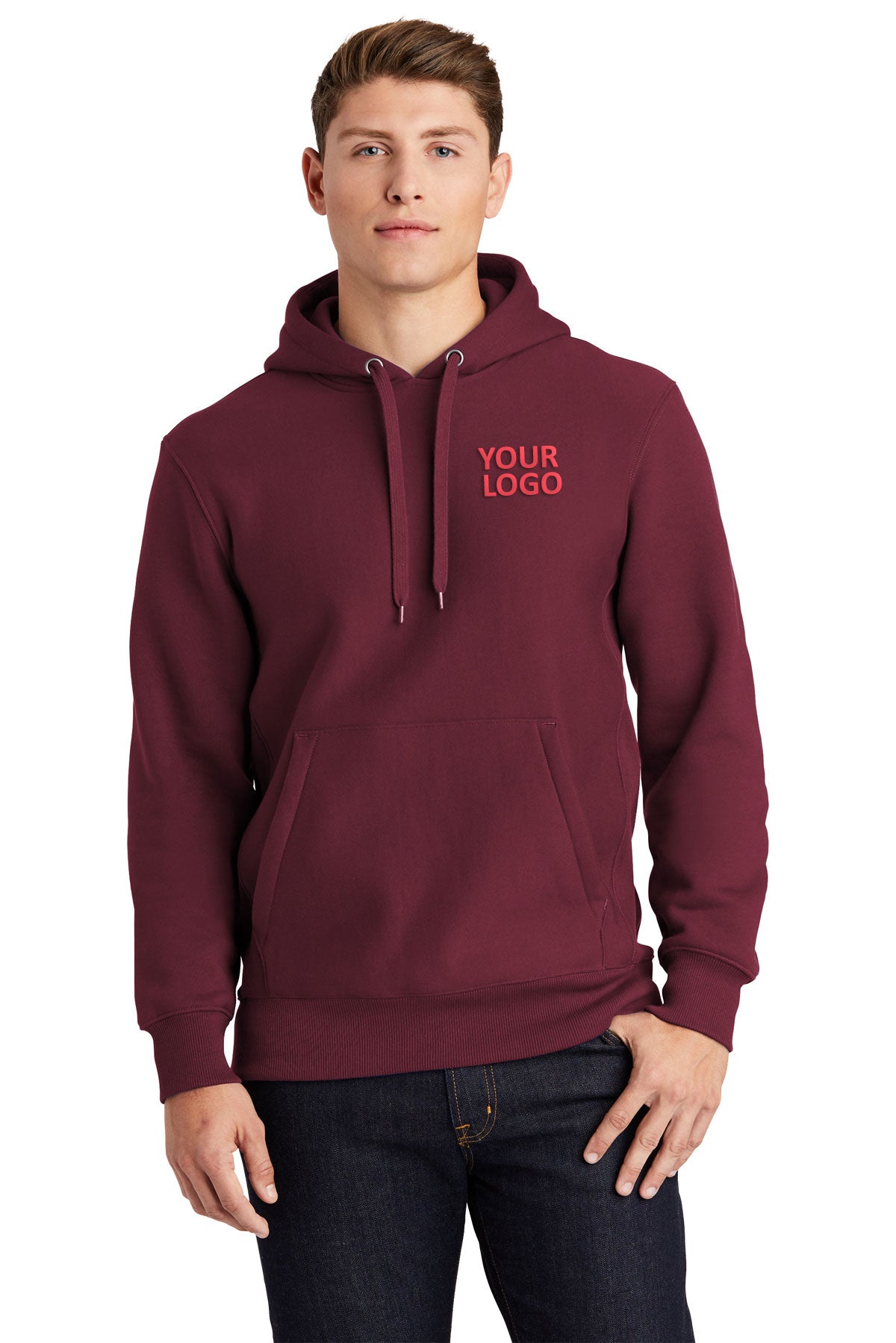 Sport-Tek Maroon F281 business sweatshirts with logo