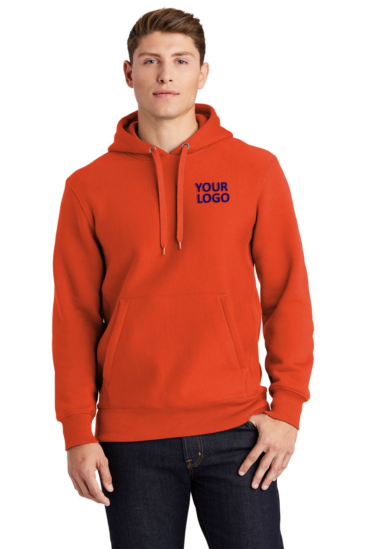 Sport-Tek Orange F281 business sweatshirts with logo