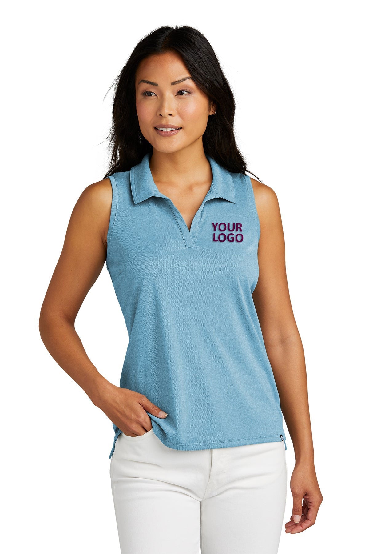 TravisMathew TM1WX001 Brilliant Blue Heather business sweatshirts with logo