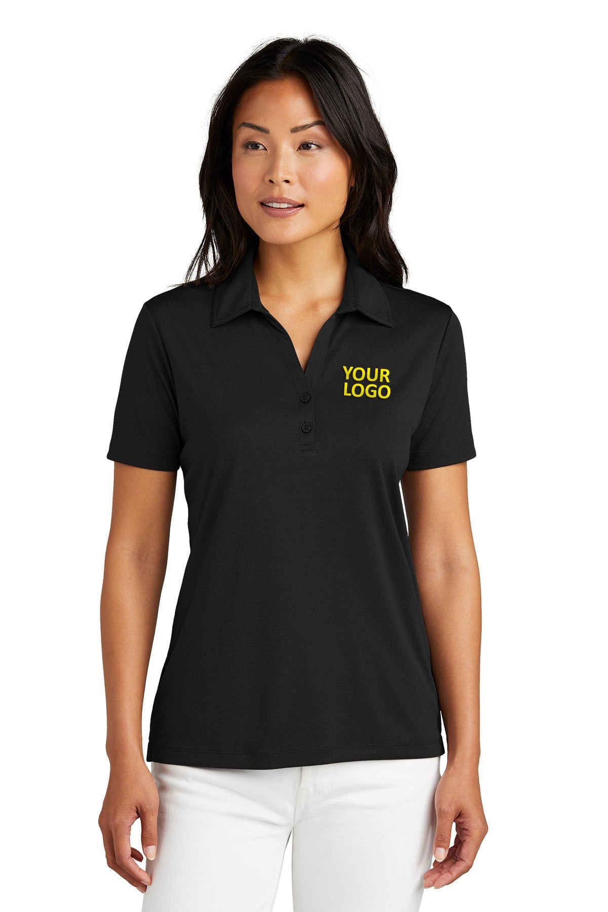 TravisMathew TM1WX002 Black custom embroidered polo shirts