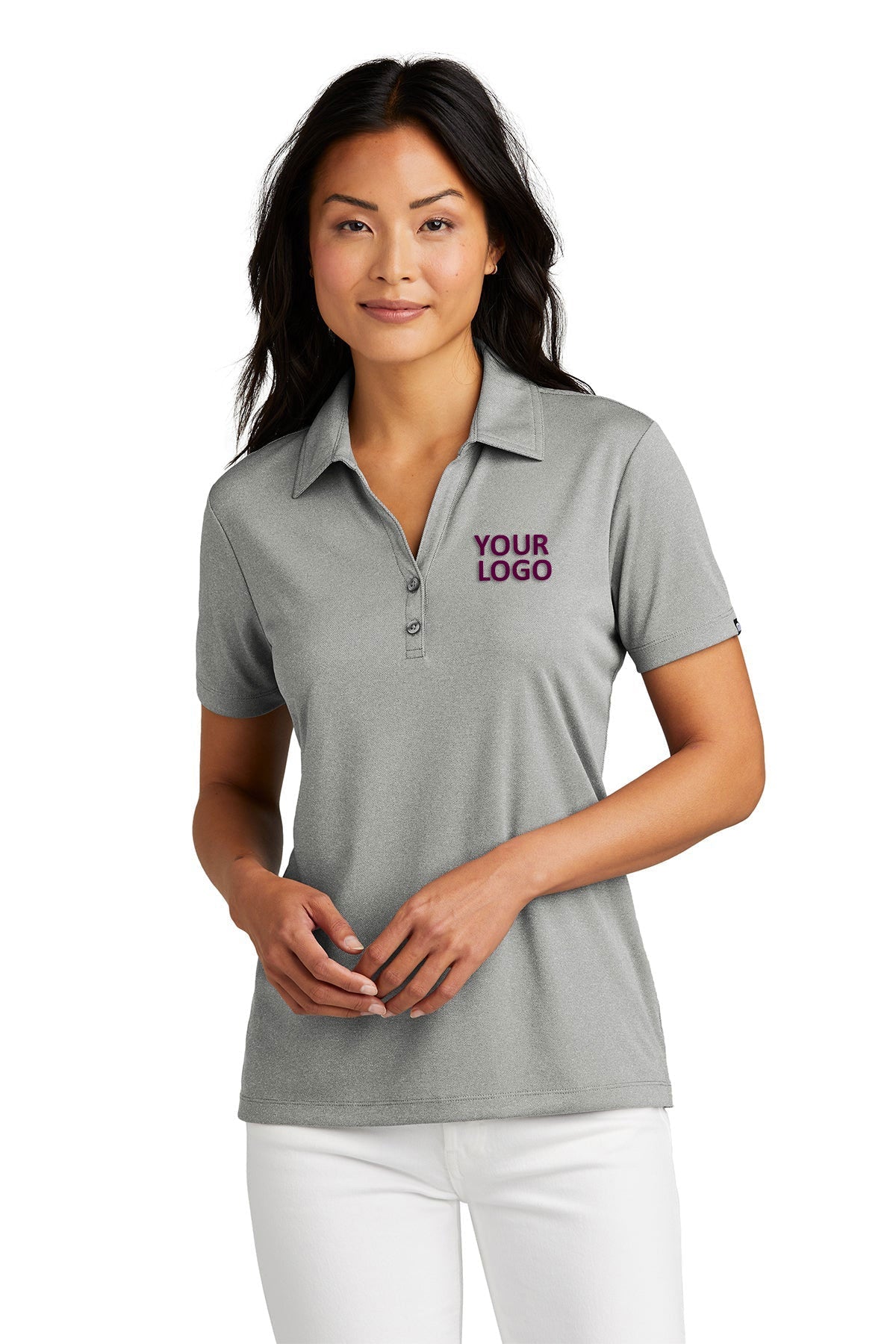 Custom TravisMathew Ladies Coto Performance Polo TM1WX002 Quiet Shade Grey Heather