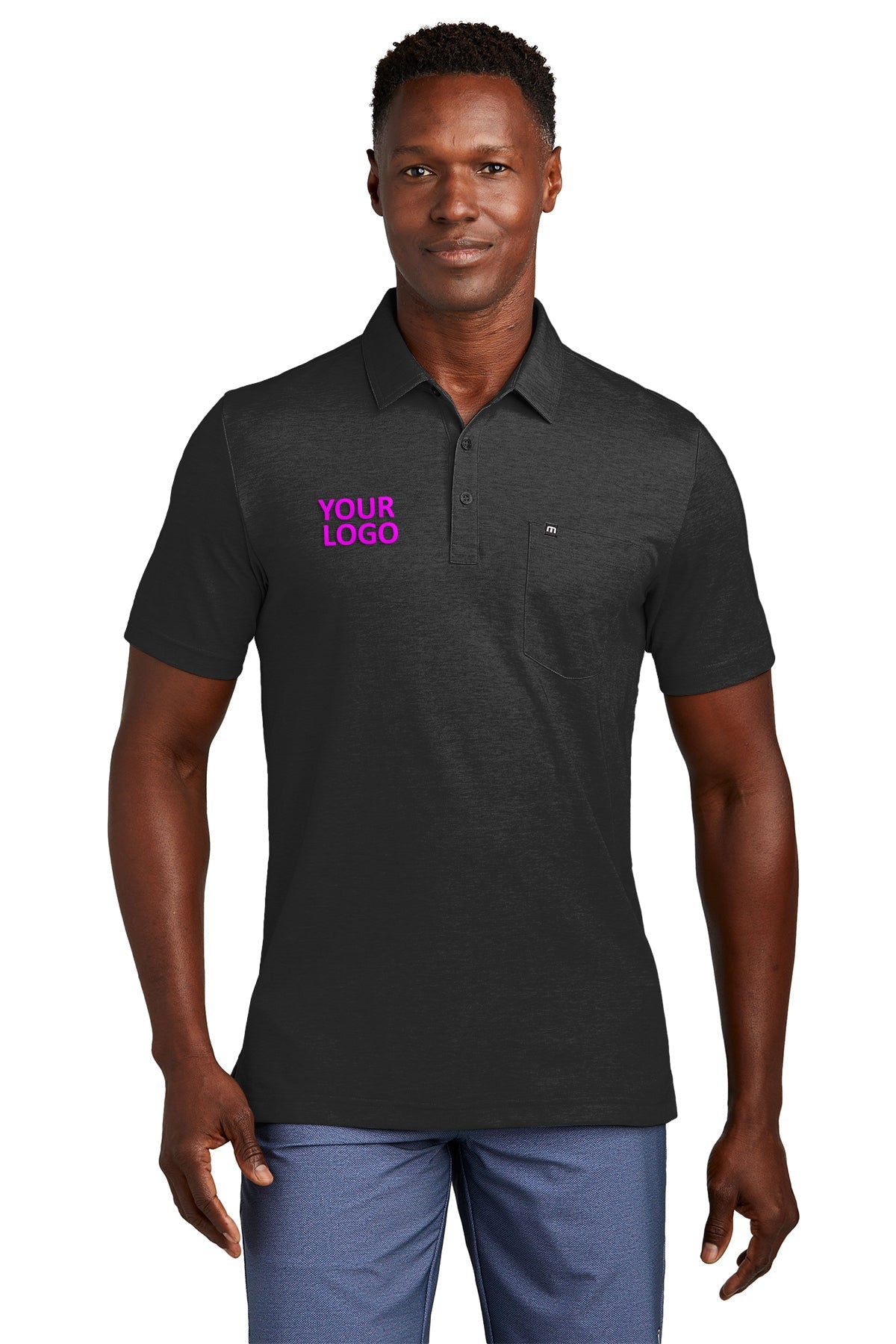 TravisMathew TM1MY404 Black Heather custom logo sweatshirts