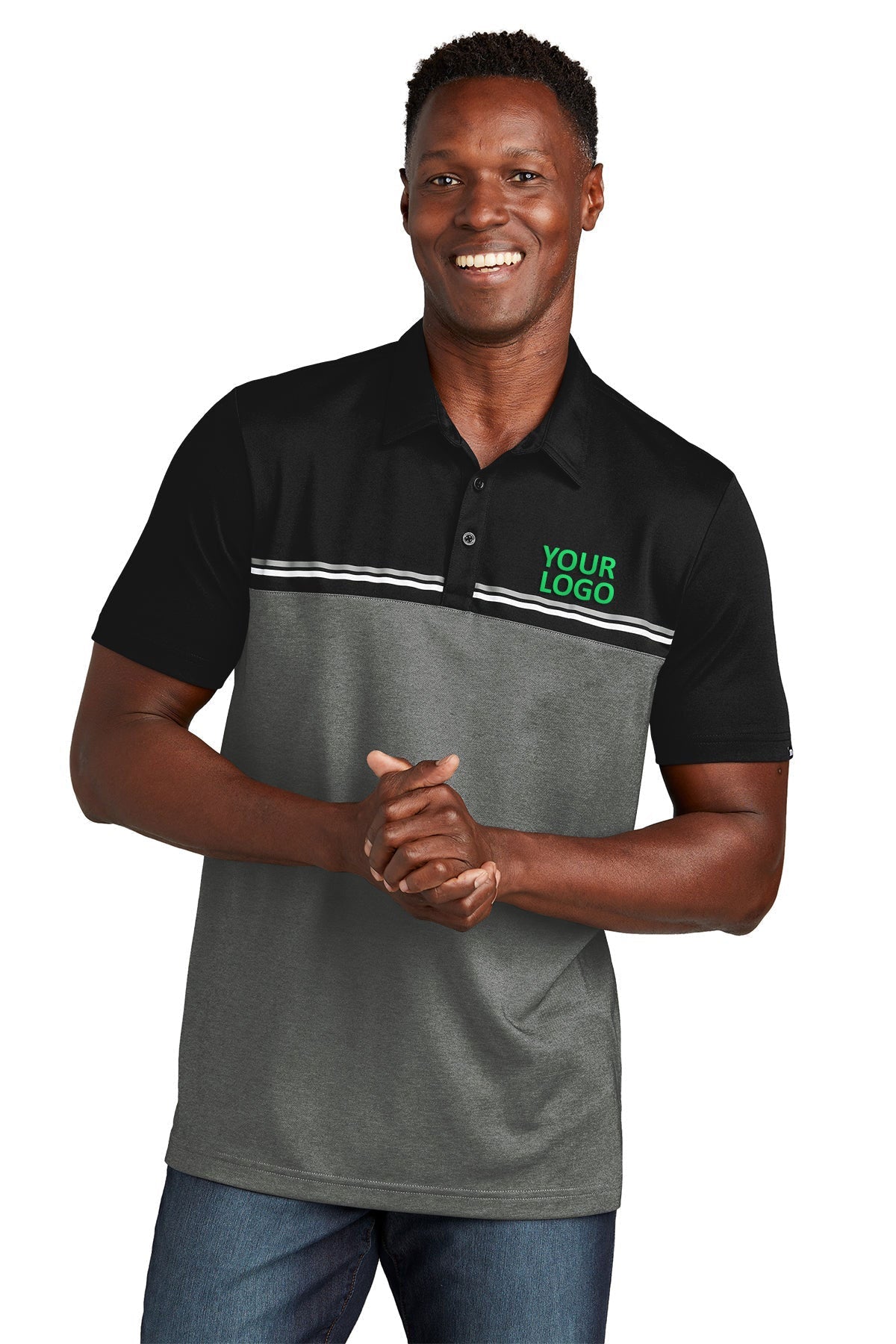 TravisMathew TM1MY401 Black/ Dark Grey Heather custom dri fit sweatshirts