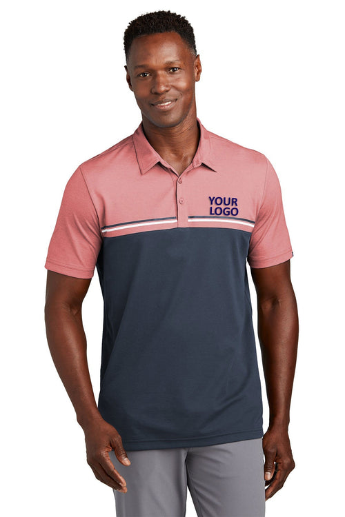 Custom TravisMathew Coastal Chest Stripe Polo TM1MY402 Opal Blue Heather