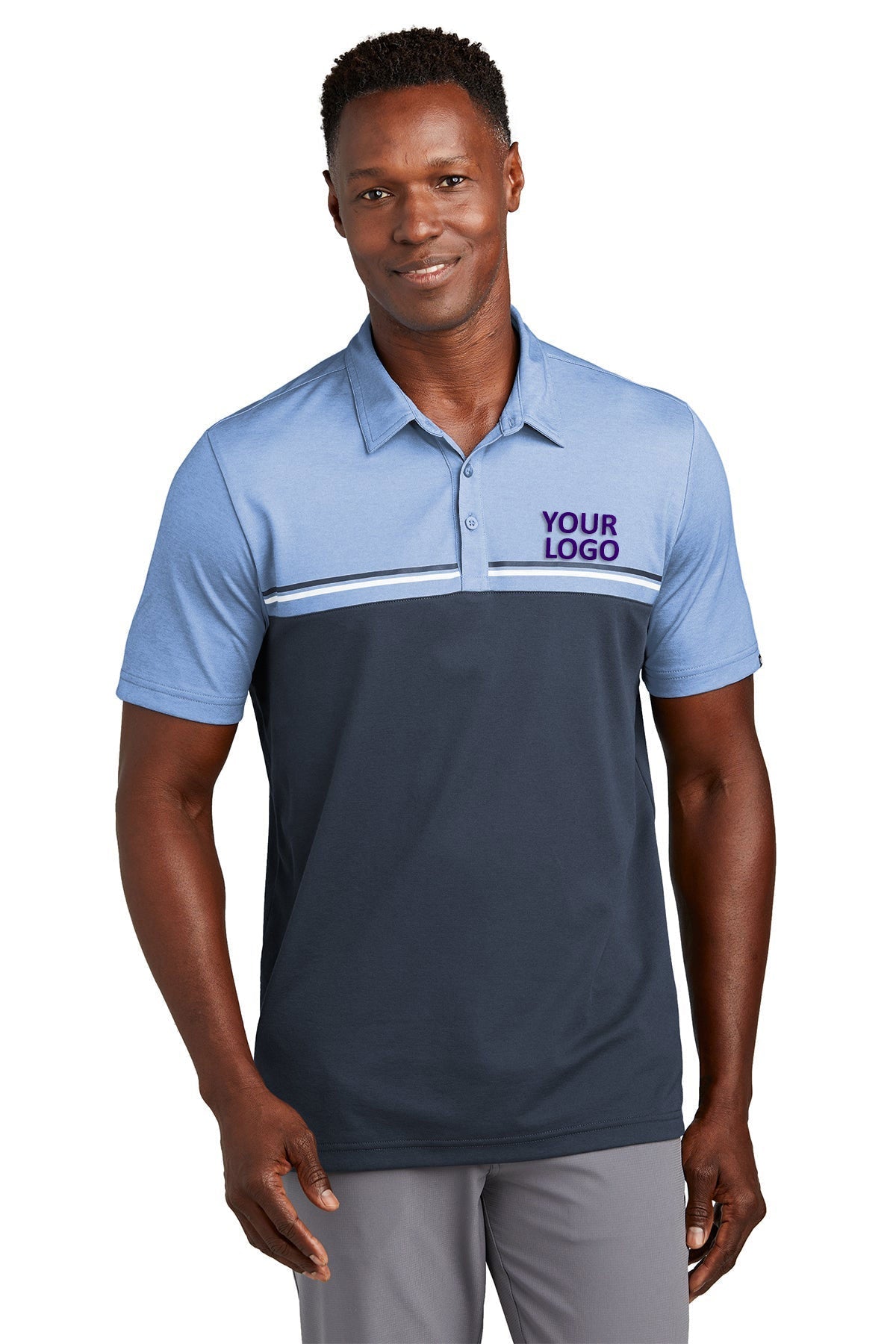 TravisMathew TM1MY401 Riviera Heather/ Blue Nights custom design sweatshirts