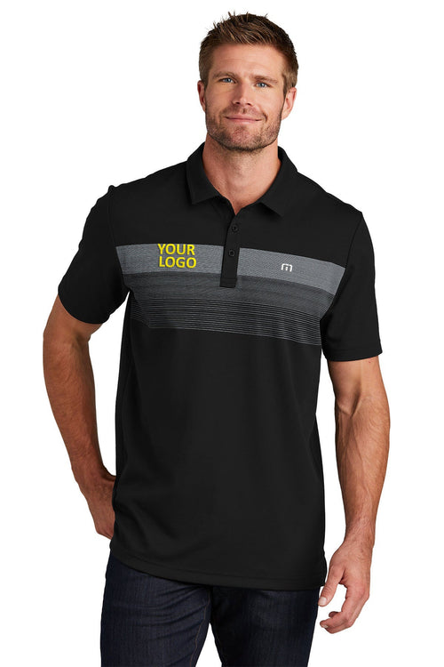 Custom TravisMathew Sunset Blocked Polo TM1MY401 Cardinal Heather with Blue Nights