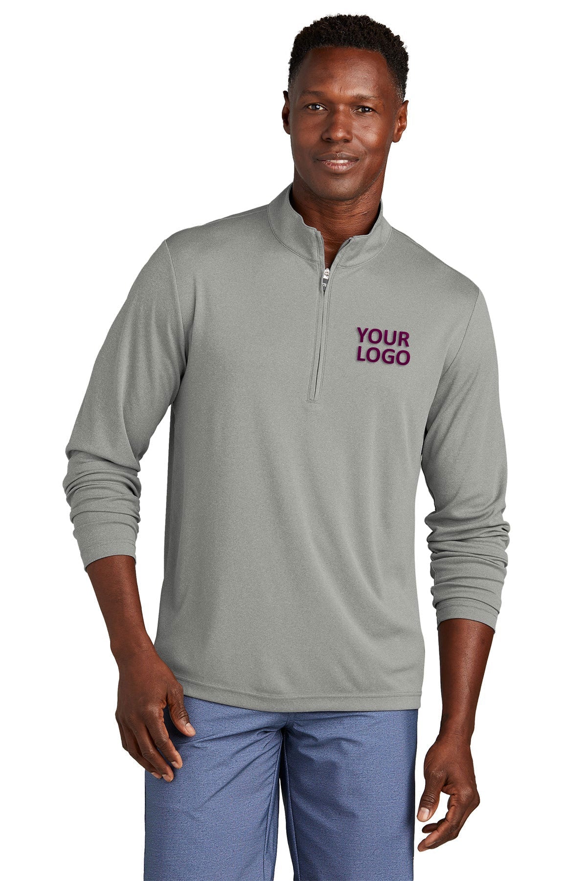 TravisMathew TM1MY397 Quiet Shade Grey Heather custom logo sweatshirts