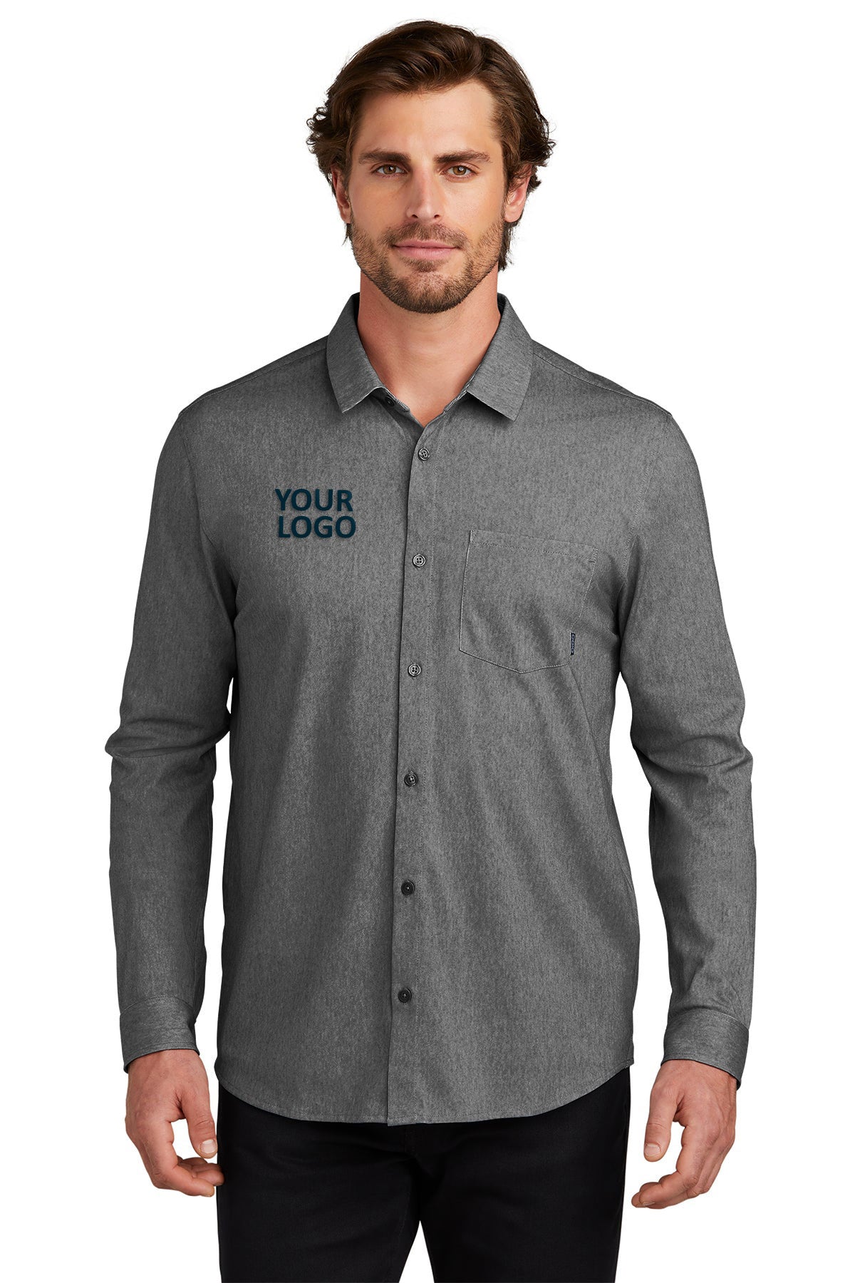 OGIO Extend Customzied Button Downs, Blacktop Heather [Arkansas REALTORS Association]