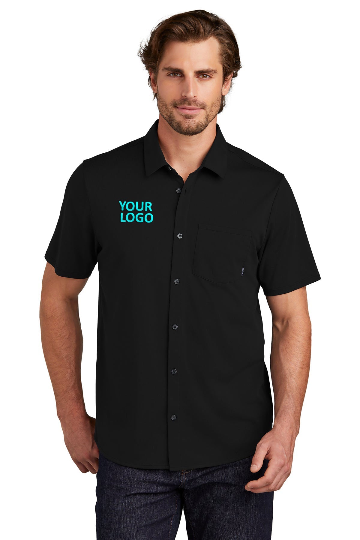 OGIO Extend Short Sleeve Custom Button Downs, Blacktop [Arkansas REALTORS Association]