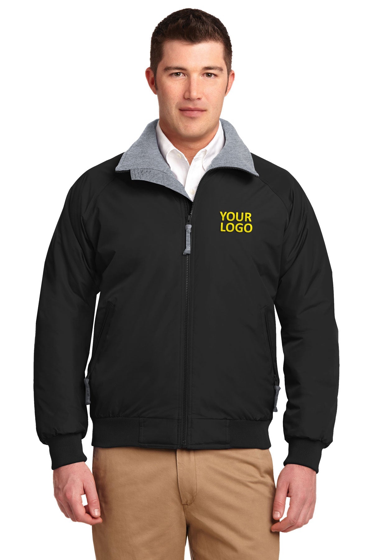 port authority true black/ grey tlj754 promotional jackets company logo