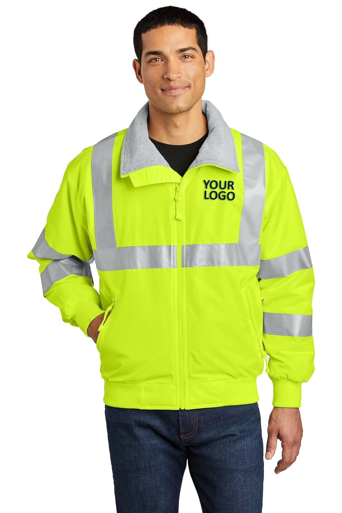 port authority safety yellow/ reflective srj754 team jackets embroidered