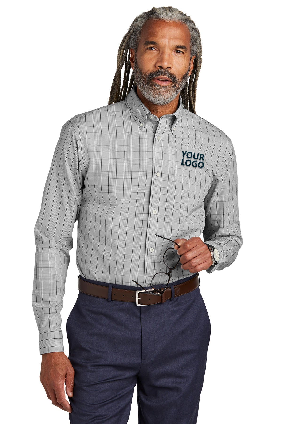 Brooks Brothers Wrinkle-Free Stretch Patterned Shirt, Shadow Grey