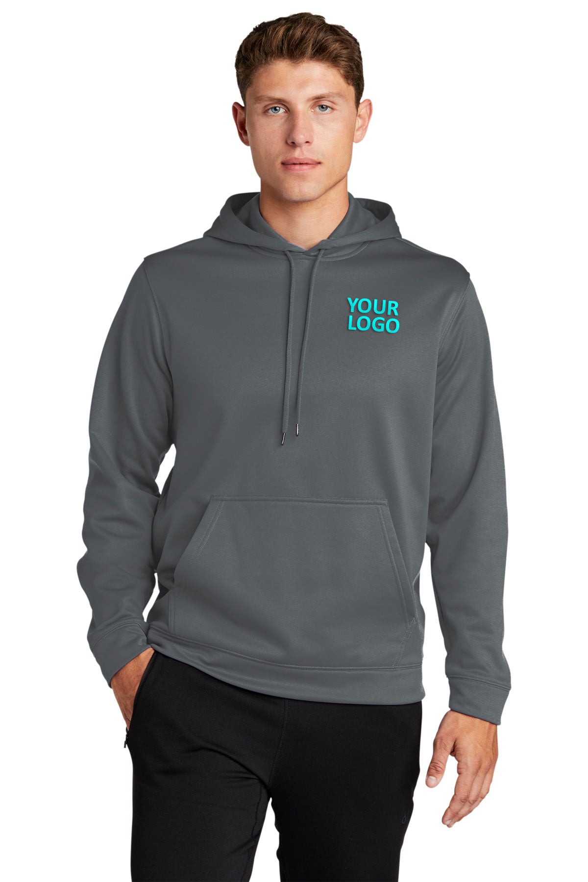 Sport-Tek Dark Smoke Grey F244 custom logo sweatshirts embroidered