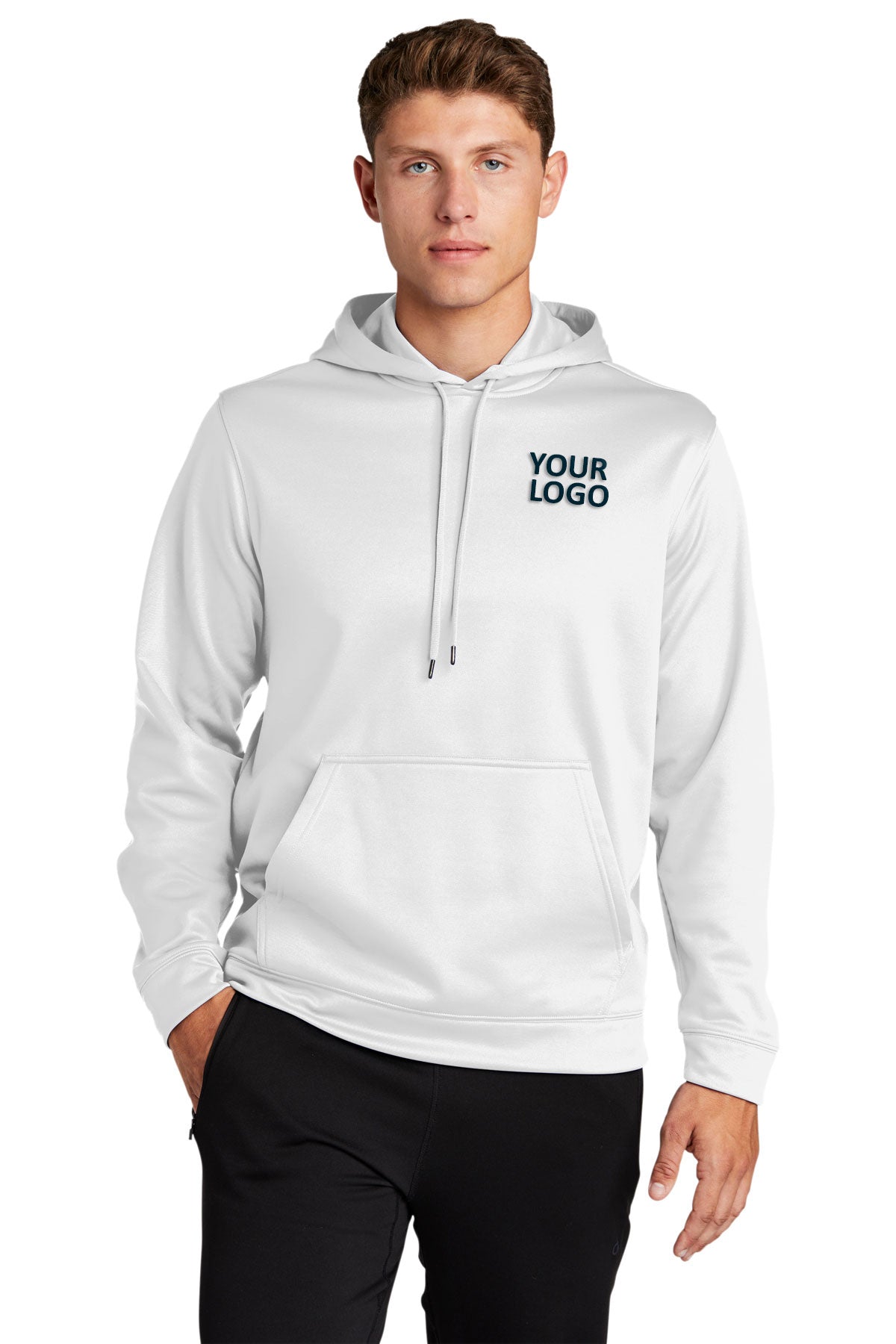 Sport-Tek White F244 custom logo sweatshirts