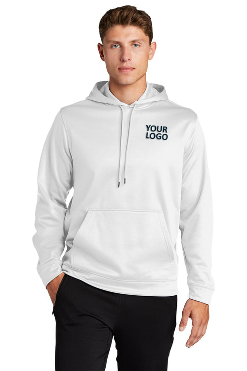 Sport-Tek Sport-Wick Fleece Branded Full-Zip Jackets, White