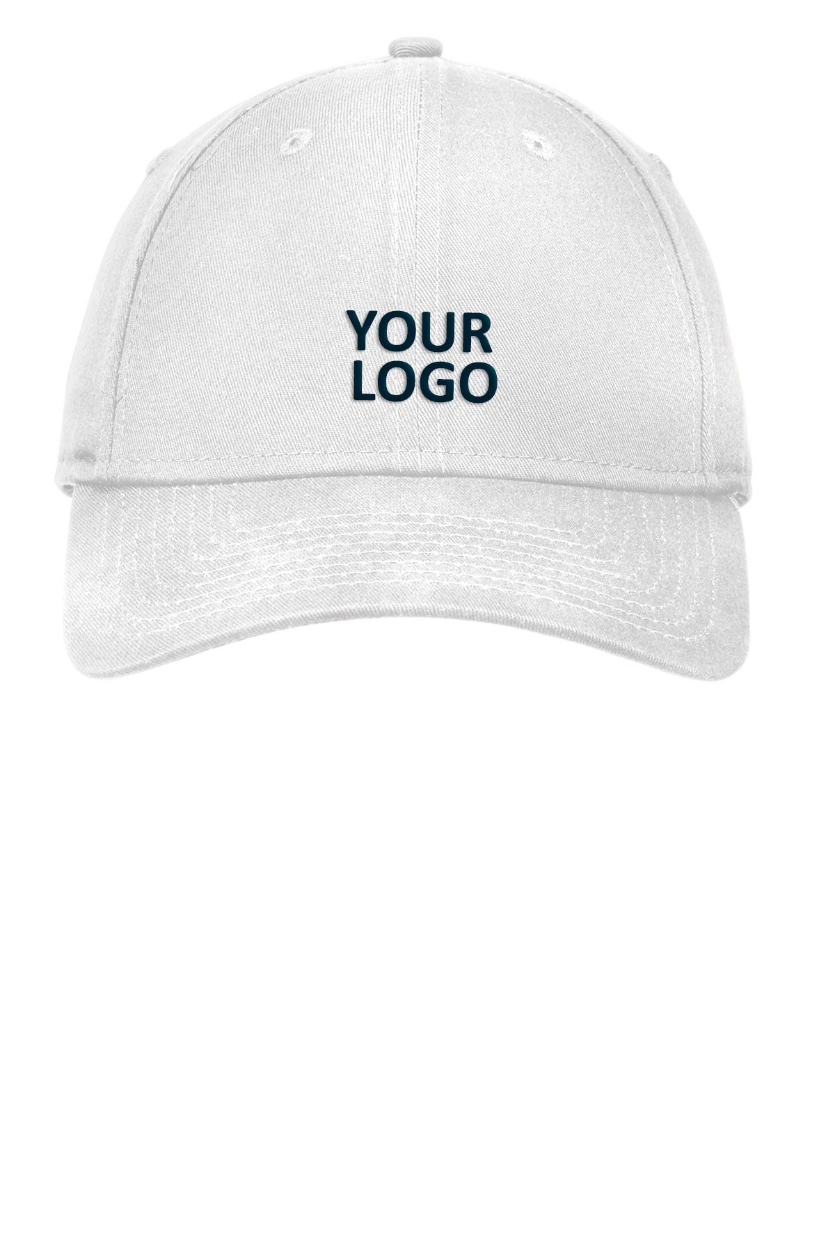 New Era Adjustable Structured Custom Caps, White