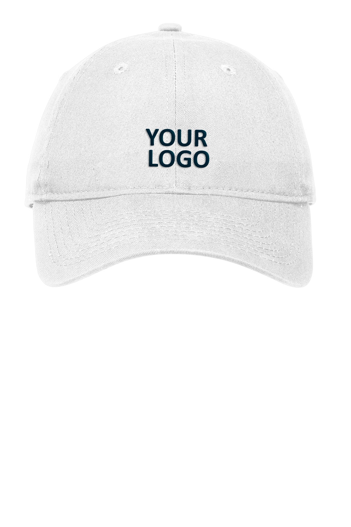 New Era Adjustable Unstructured Customized Caps, White