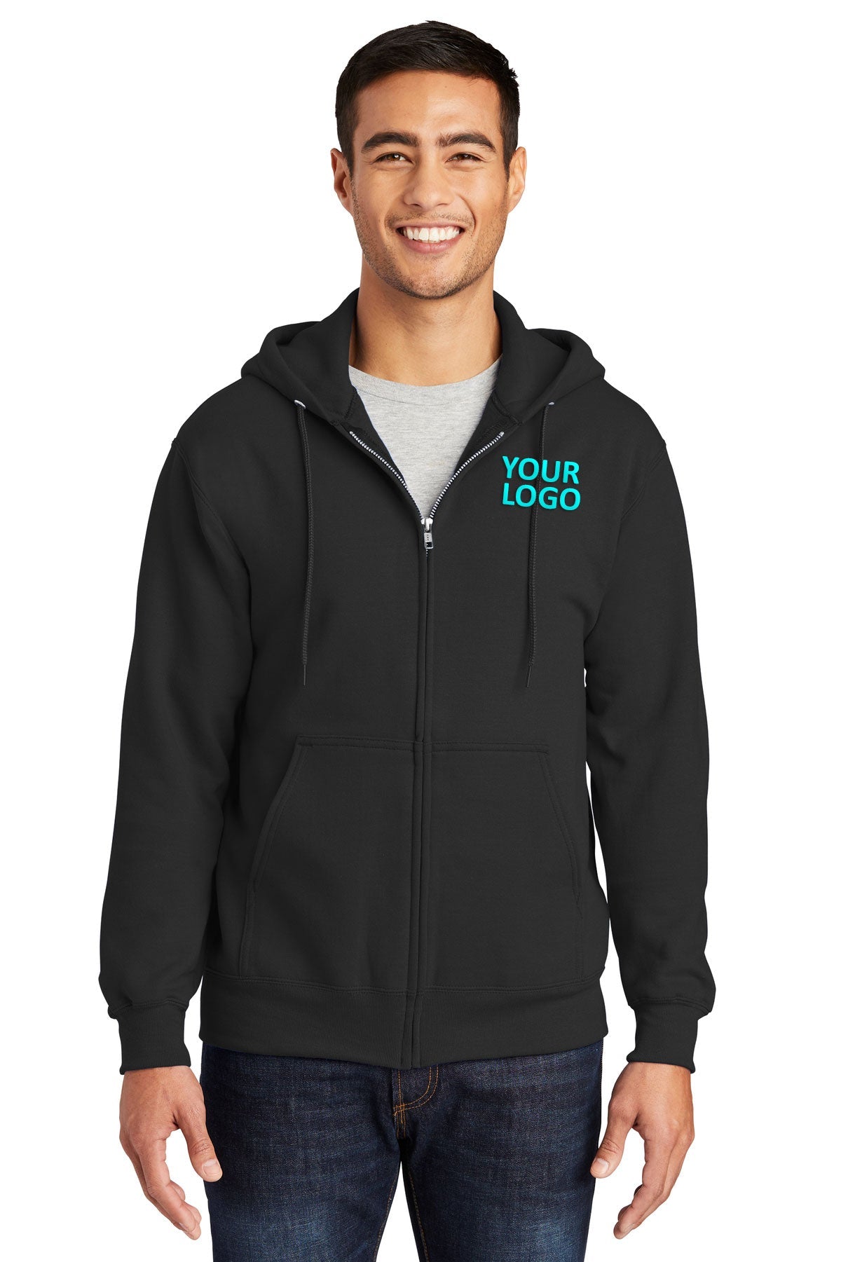 port & company jet black pc90zh business sweatshirts with logo