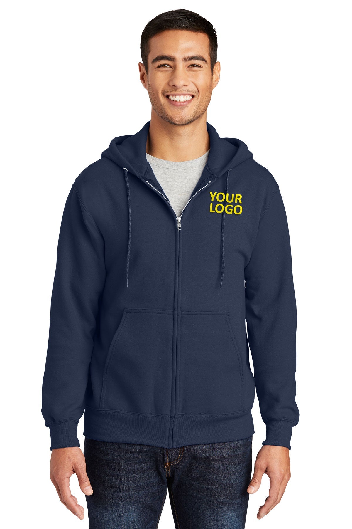 port & company navy pc90zh business sweatshirts with logo