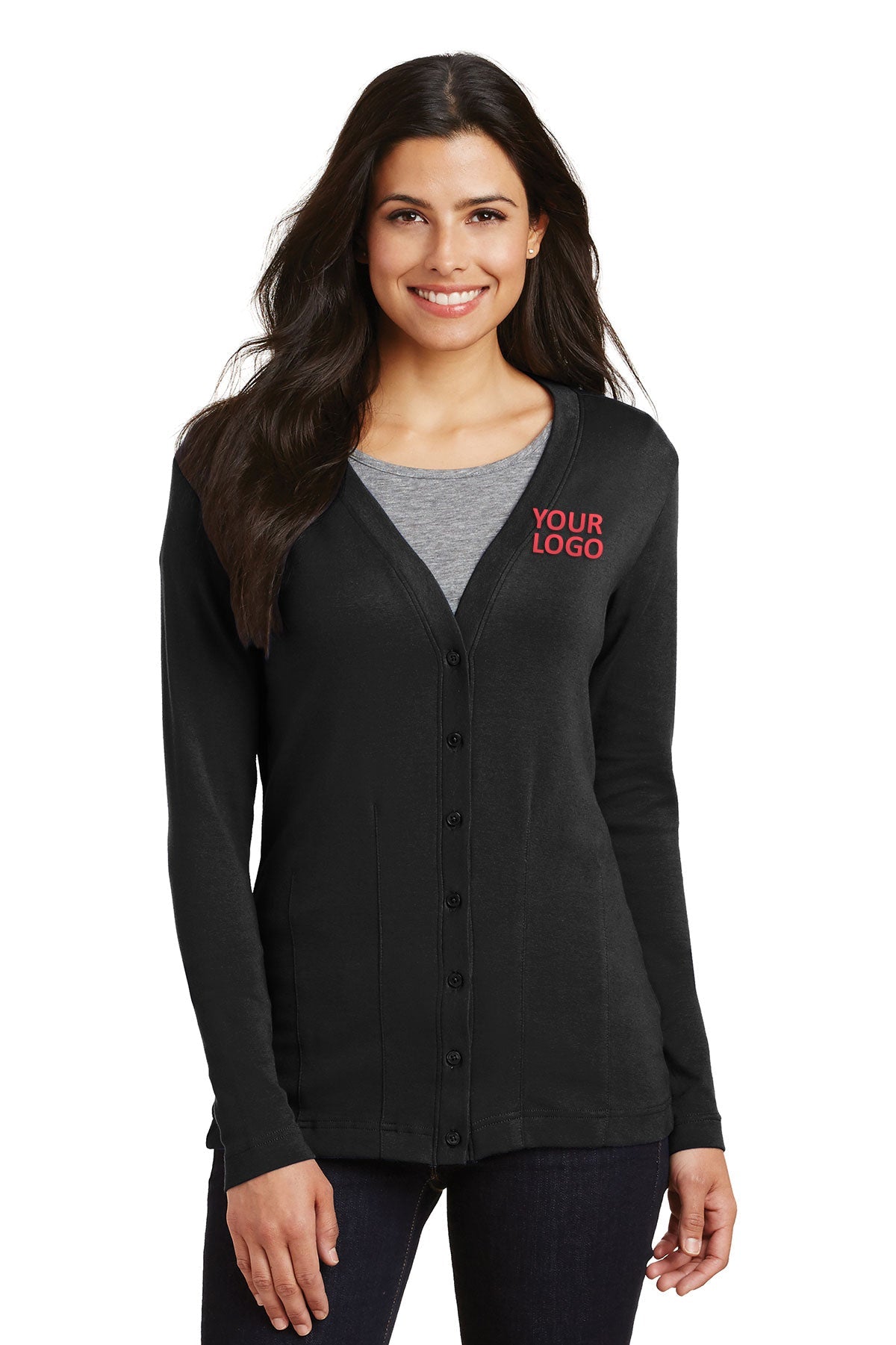 port authority black l515 printed sweatshirts for business