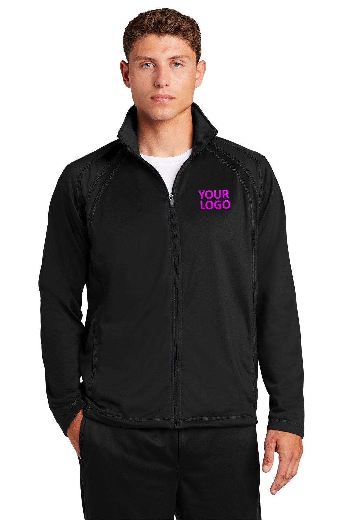 Sport-Tek Black/Black JST90 embroidered jackets for business