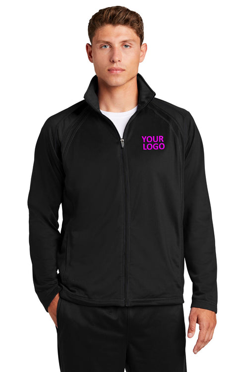 Sport-Tek Ladies Tricot Track Branded Jackets, Black/Black