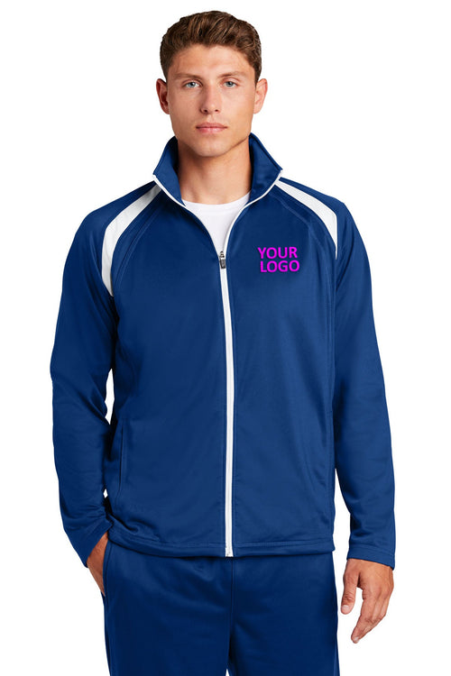 Sport-Tek Ladies Tricot Track Customized Jackets, True Royal/White