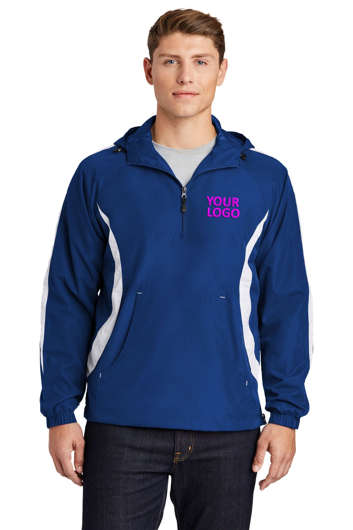 Sport-Tek True Royal/White JST63 promotional jackets company logo