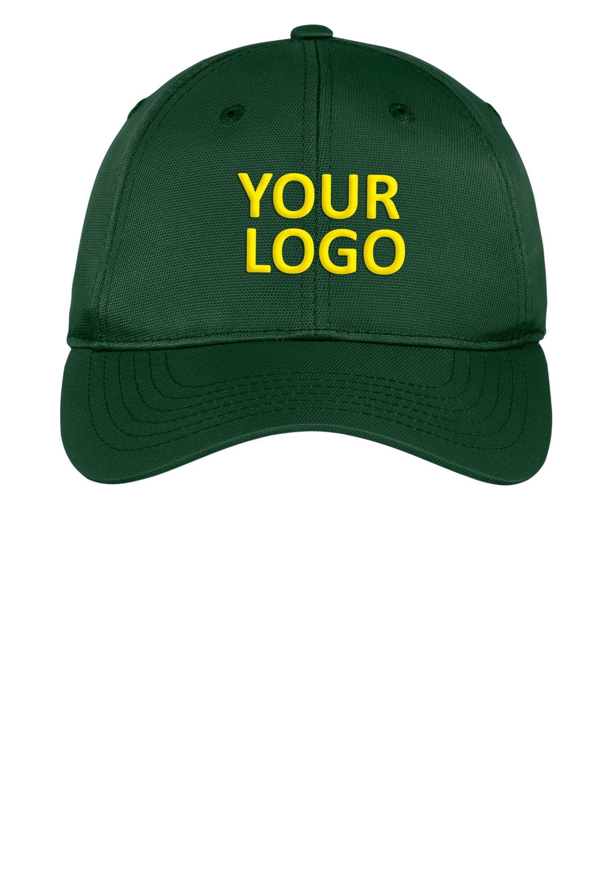 Sport-Tek Dry Zone Branded Nylon Caps, Forest Green