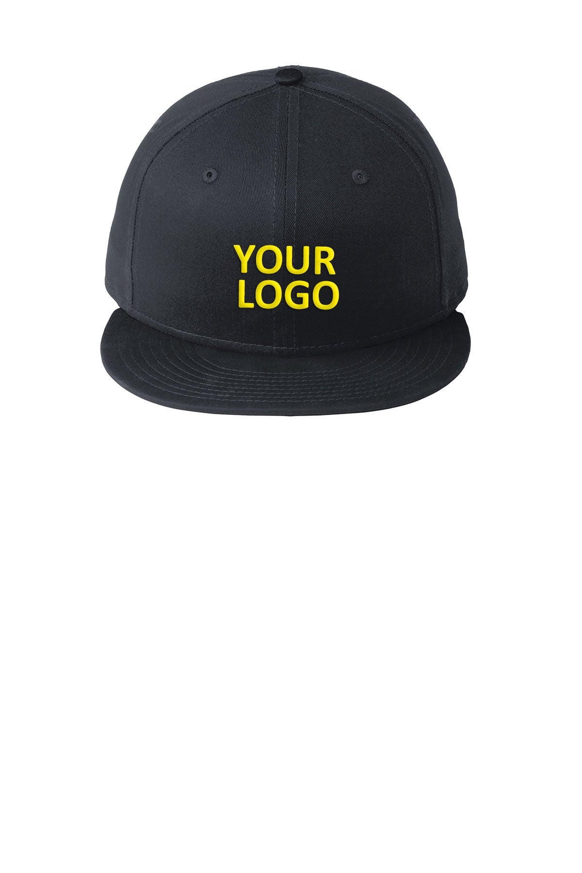 New Era Flat Bill Snapback Customized Caps, Dark Navy