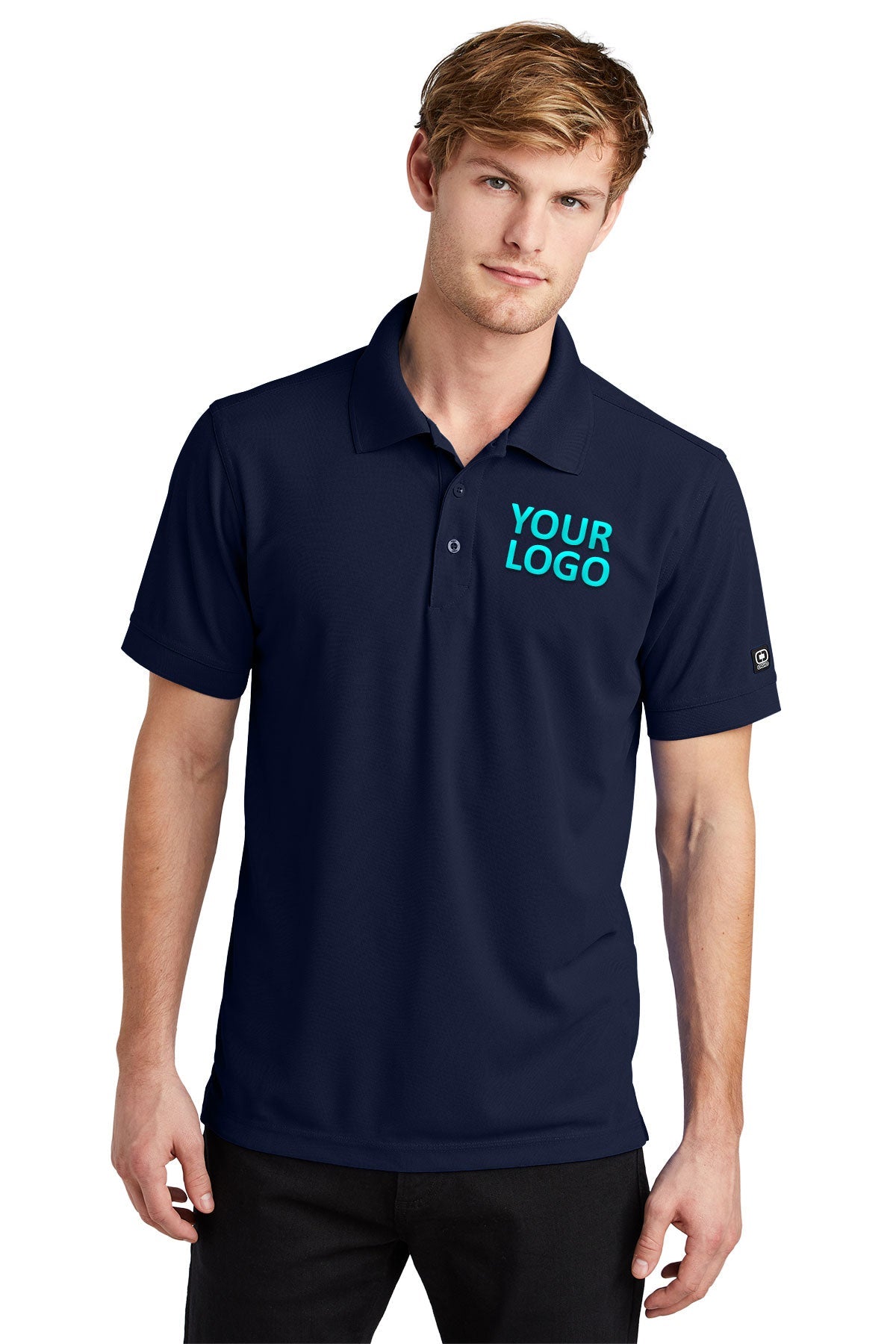 OGIO Navy OG101 custom polo shirts embroidered