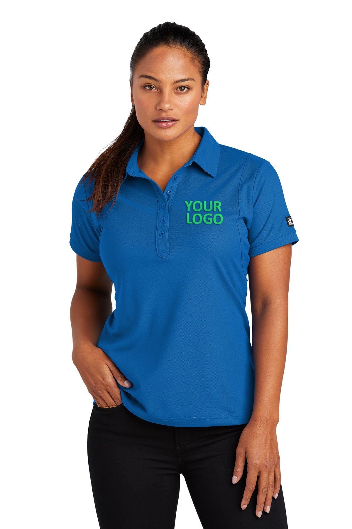 OGIO Electric Blue LOG101 corporate logo polo shirts