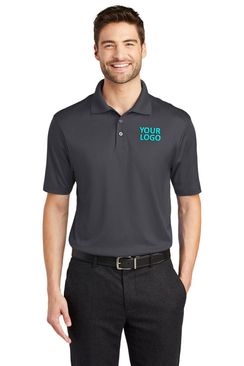 Port Authority Ladies Performance Customized Fine Jacquard Polos, Grey Smoke