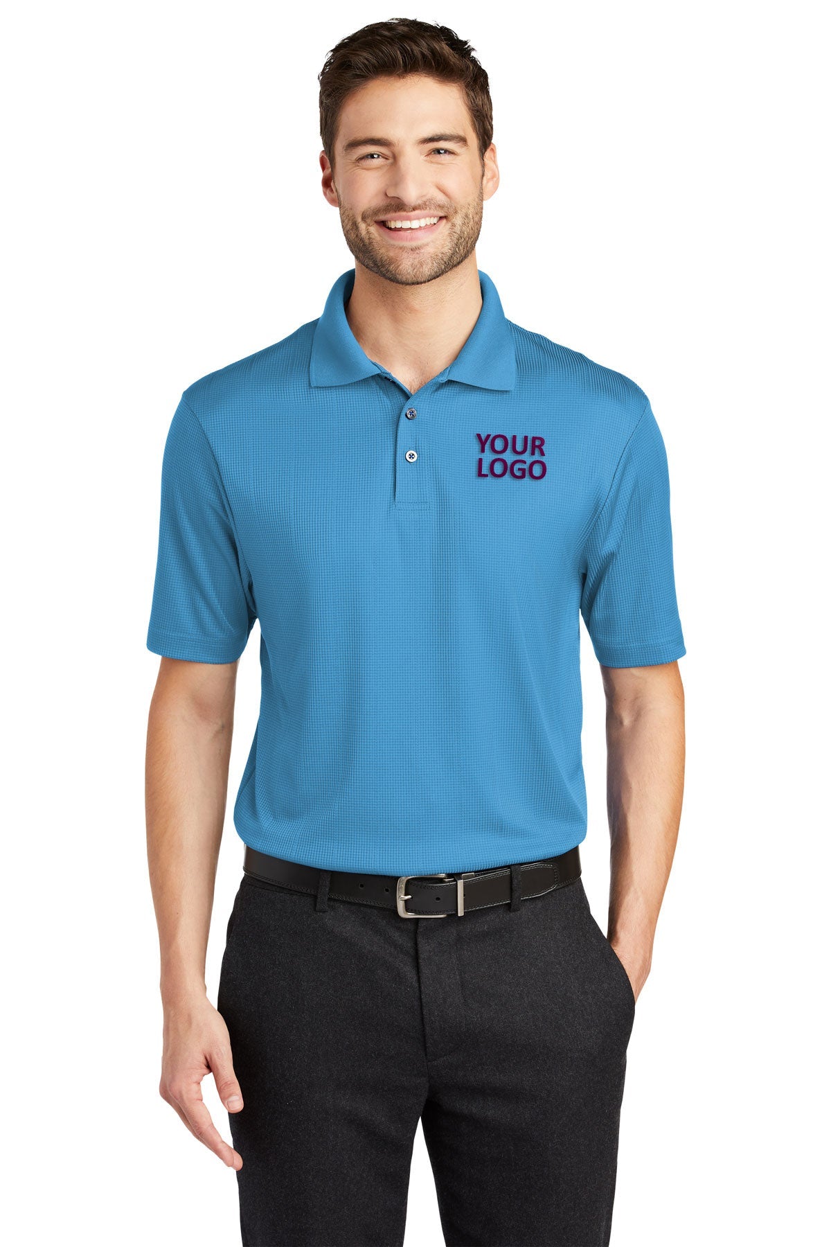 port authority ocean blue k528 work polo shirts with logo