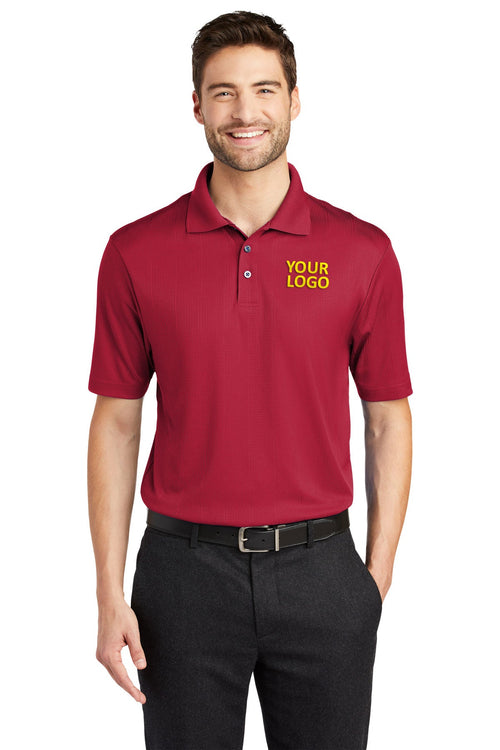 Port Authority Ladies Performance Customized Fine Jacquard Polos, Rich Red