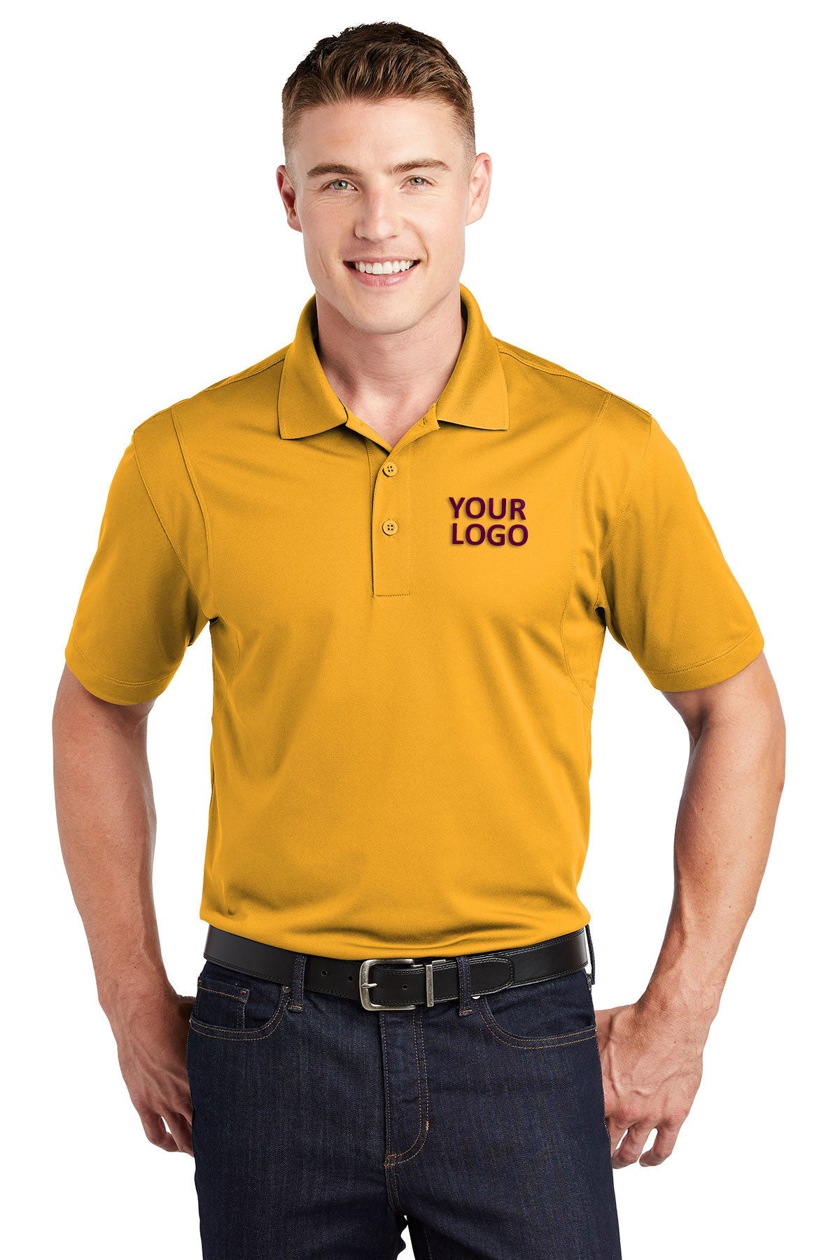 Sport-Tek Gold ST650 custom dri fit polo shirts