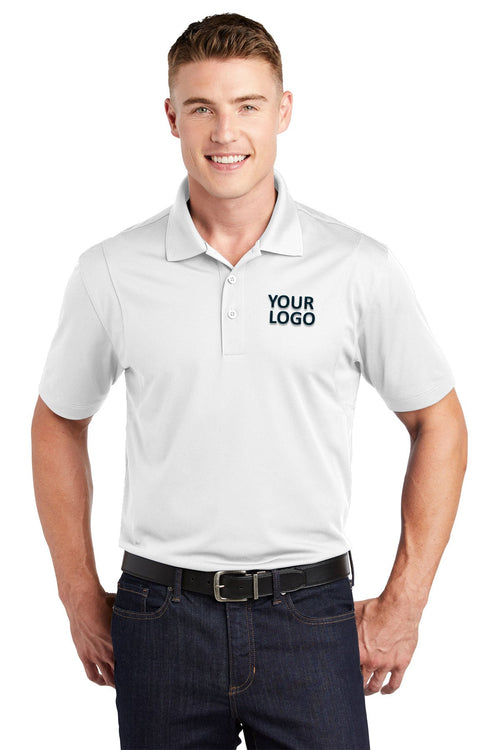 Sport-Tek Long Sleeve Micropique Custom Sport-Wick Polos, White