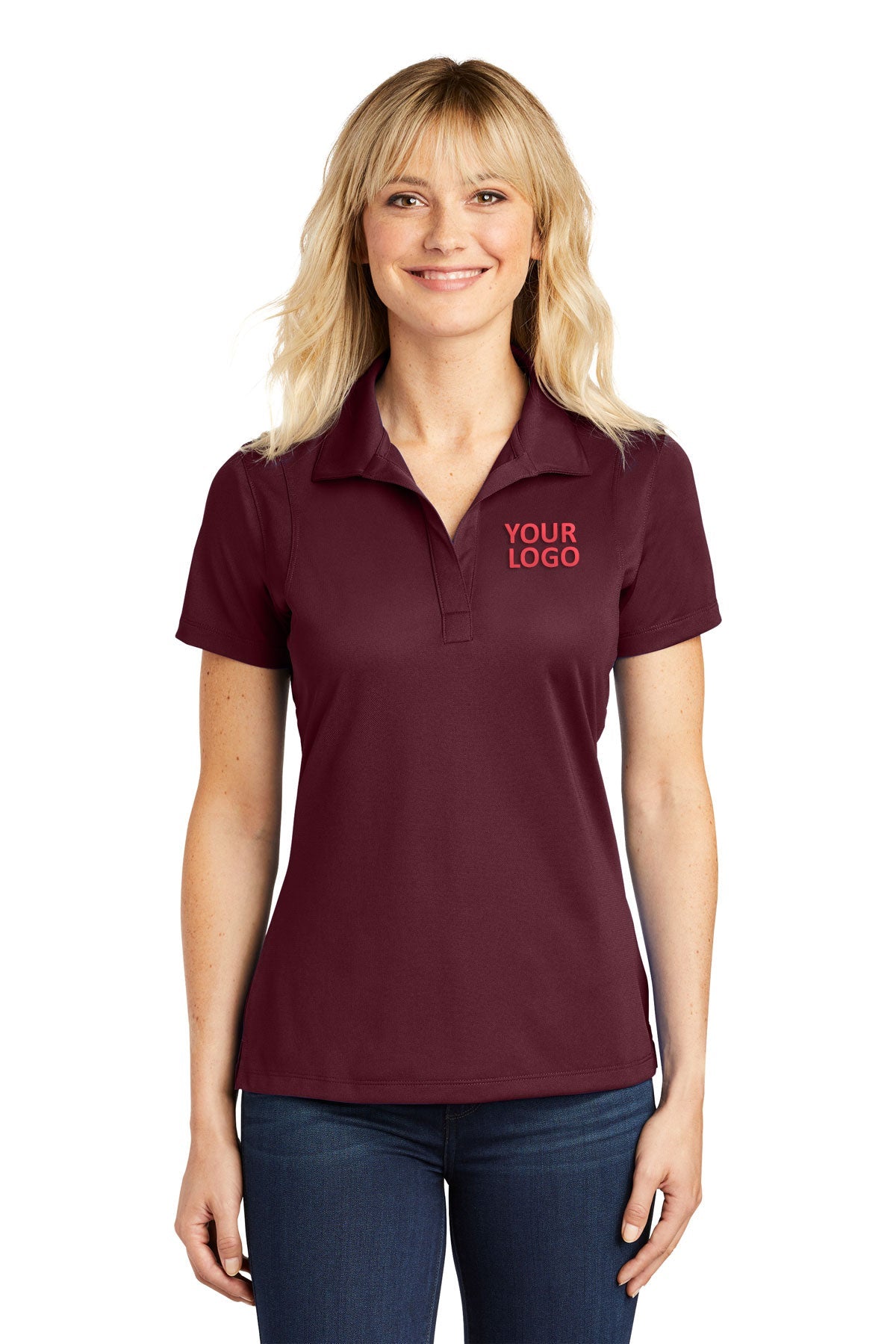 Sport-Tek Maroon LST650 custom business polo shirts