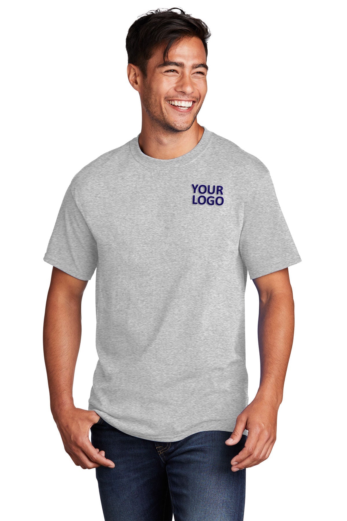 Port & Company Core Cotton Branded Tee's, Ash*