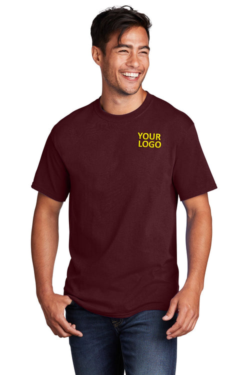 Port & Company Core Cotton Custom Pocket Tee's, Athletic Maroon