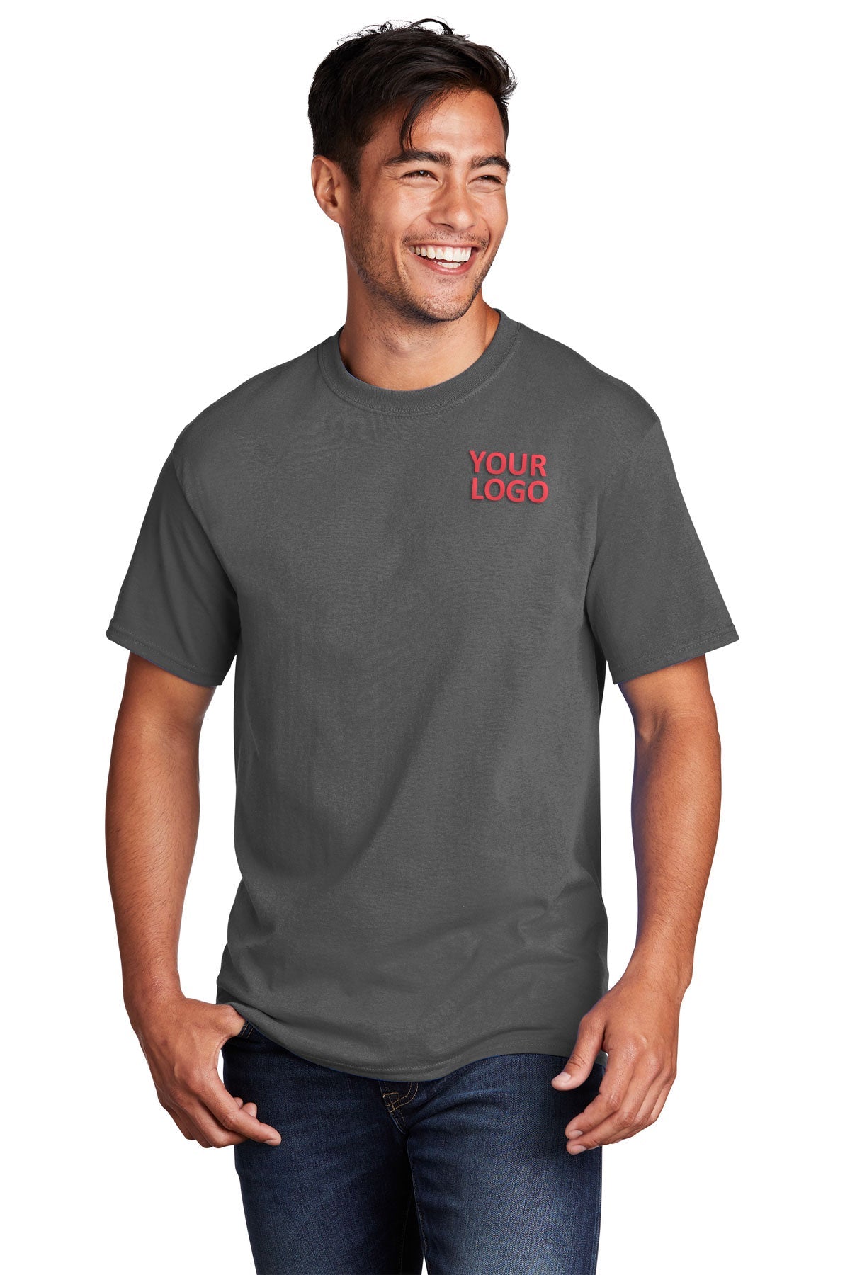 Port & Company Core Cotton Customized Tee's, Charcoal