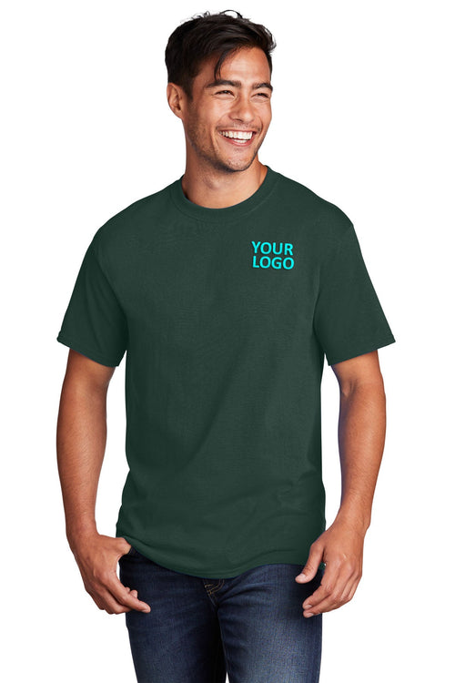 Port & Company Core Cotton Custom Pocket Tee's, Dark Green