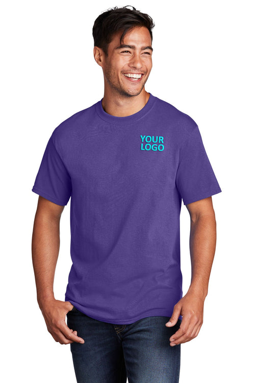 Port & Company Ladies Core Cotton Customized V-Neck Tee's, Purple