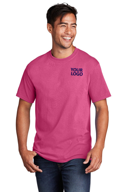 Port & Company Ladies Core Cotton Branded V-Neck Tee's, Sangria